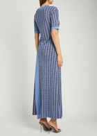 Rabanne Patterned Fine-knit Midi Dress Blue