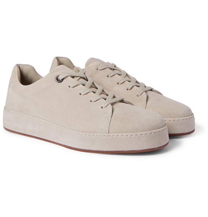 Photo: Loro Piana - Nuages Suede Sneakers - Gray