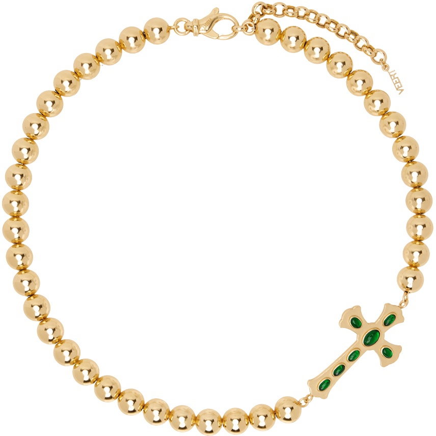 VEERT Gold 'The Ball Cross' Necklace