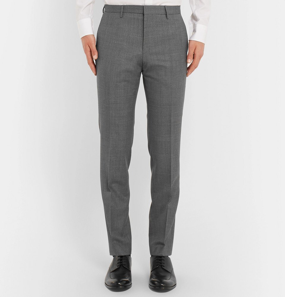 Hugo Boss Grey Novan/Ben SlimFit Mélange Super 120s Virgin Wool Suit