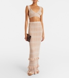 Bananhot Petra checked ribbed-knit bra top