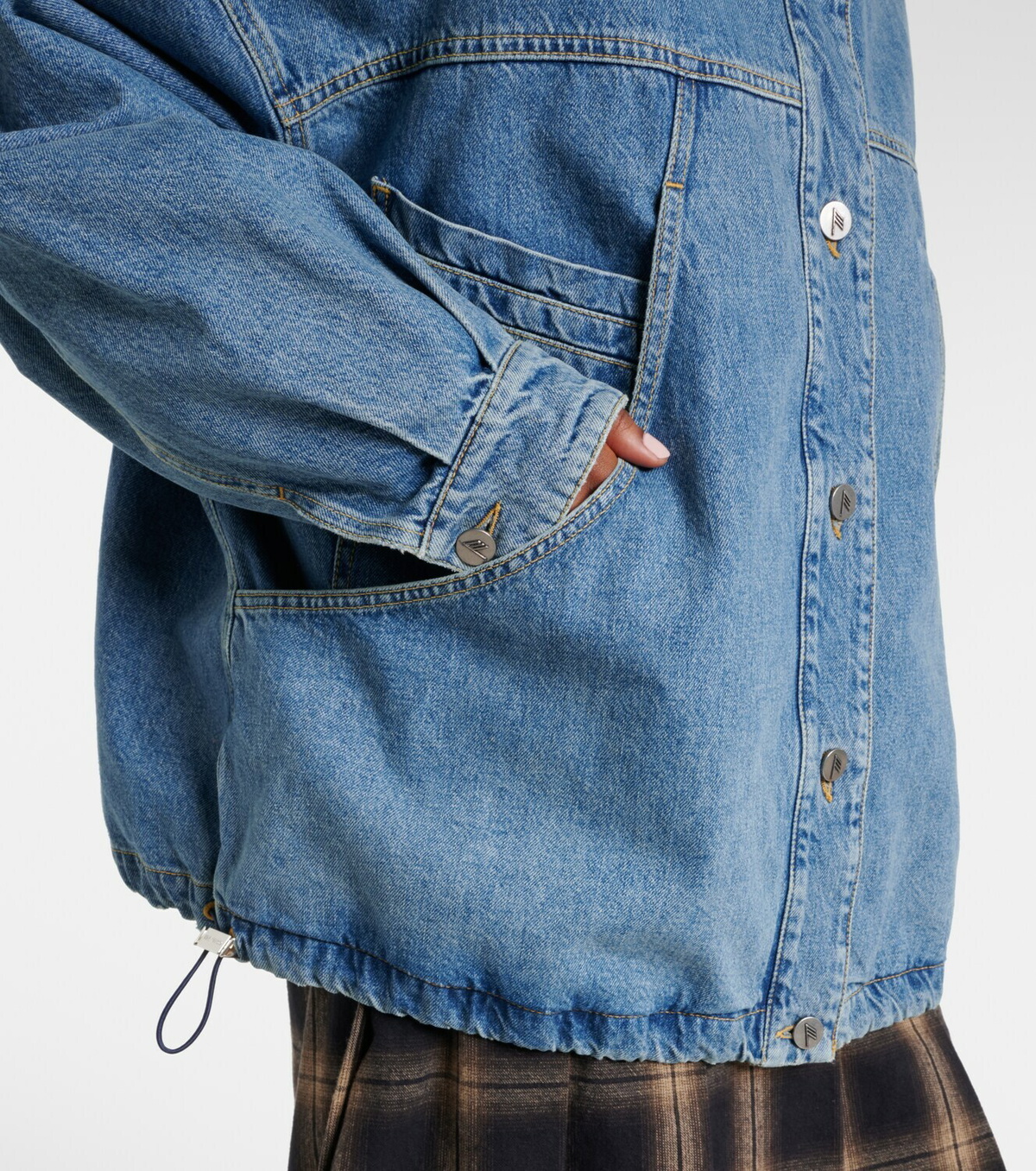The Attico Oversized denim bomber jacket
