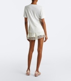 Simone Rocha Lace-trimmed satin shorts