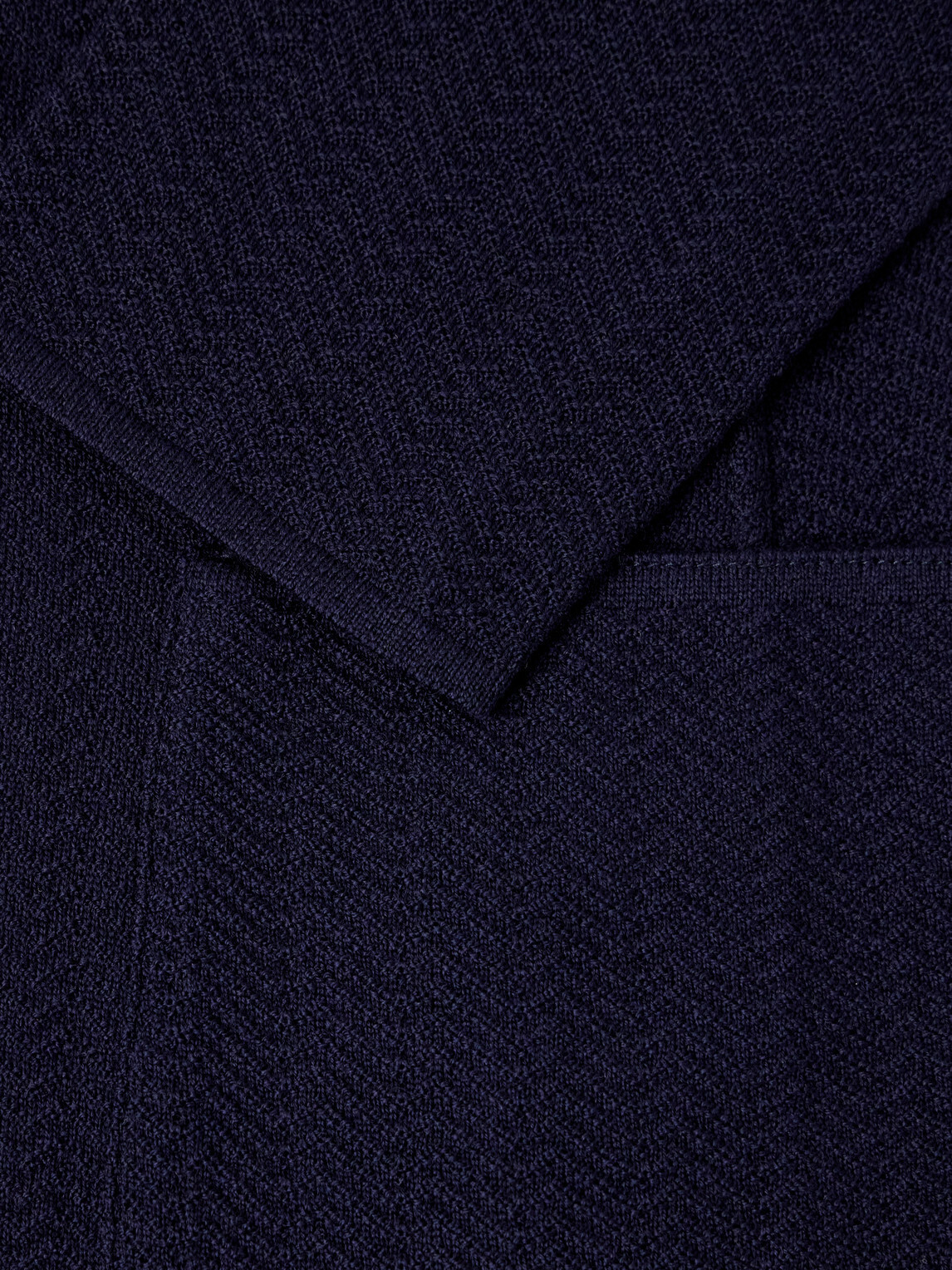 Lardini - Double-Breasted Knitted Virgin Wool Blazer - Blue