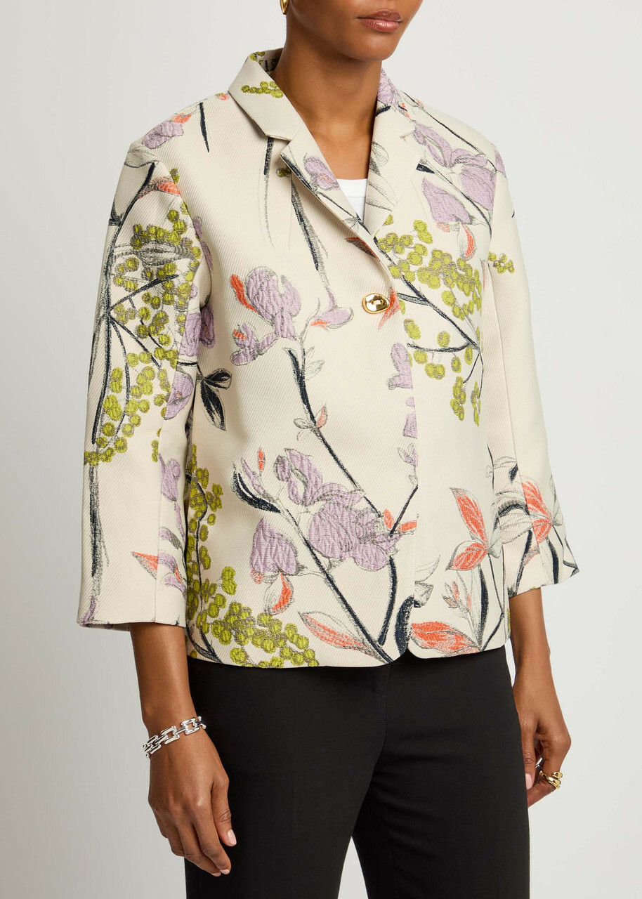 Stine Goya Floral-jacquard Woven Blazer Multicoloured 1
