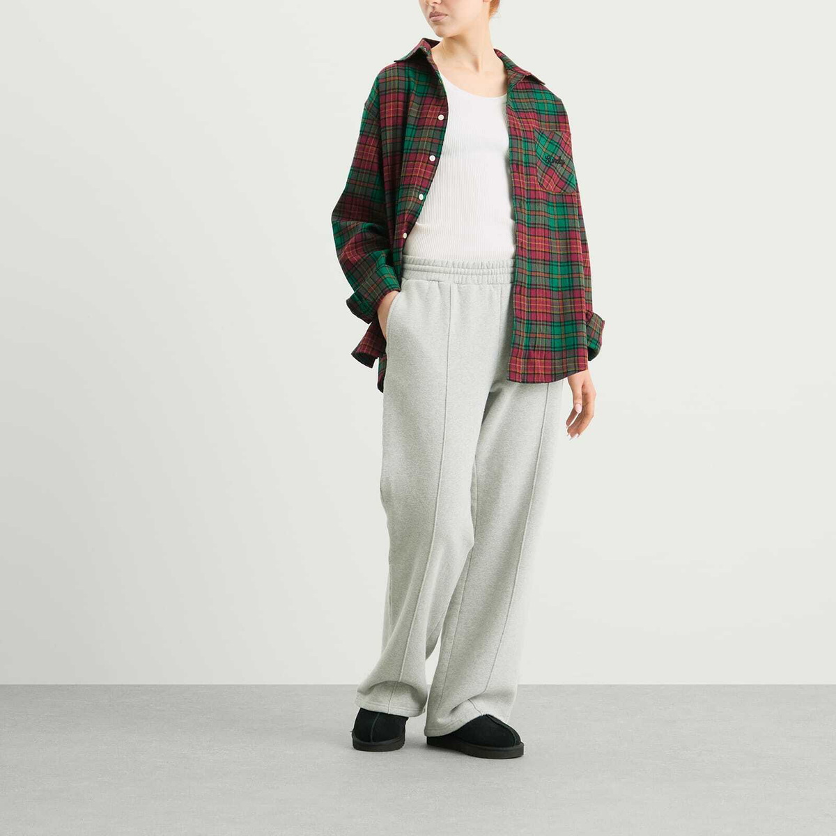 SUNDAYFRUITMARKET Women's Sunday Check Shirt in Green