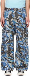 ERL Blue Skull Cargo Pants