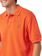 MC2 Saint Barth Man Orange Piquet Polo With St. Barth Logo And Vintage Effect