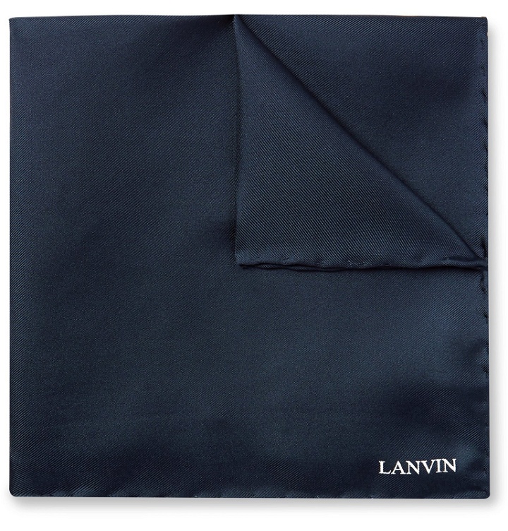 Photo: Lanvin - Silk-Twill Pocket Square - Blue