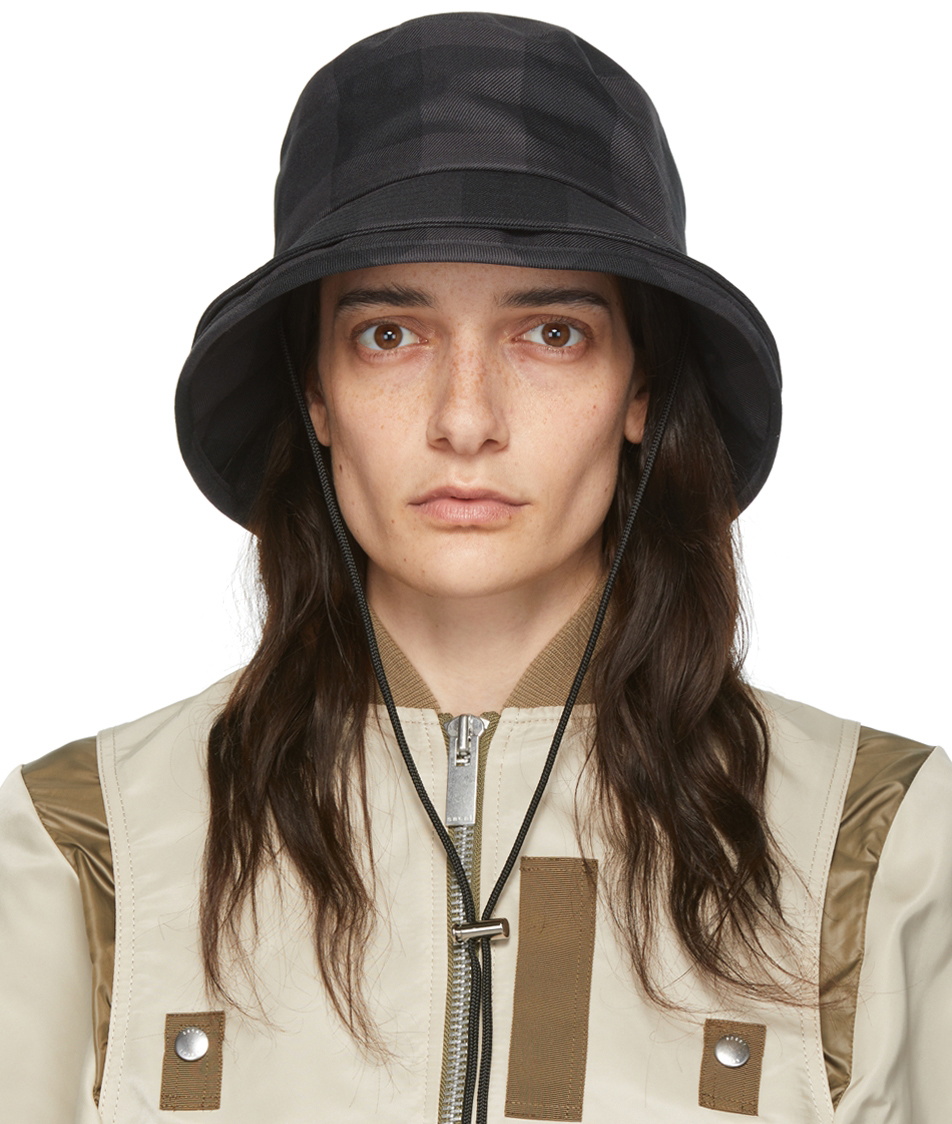 sacai Black Wool Bucket Hat Sacai