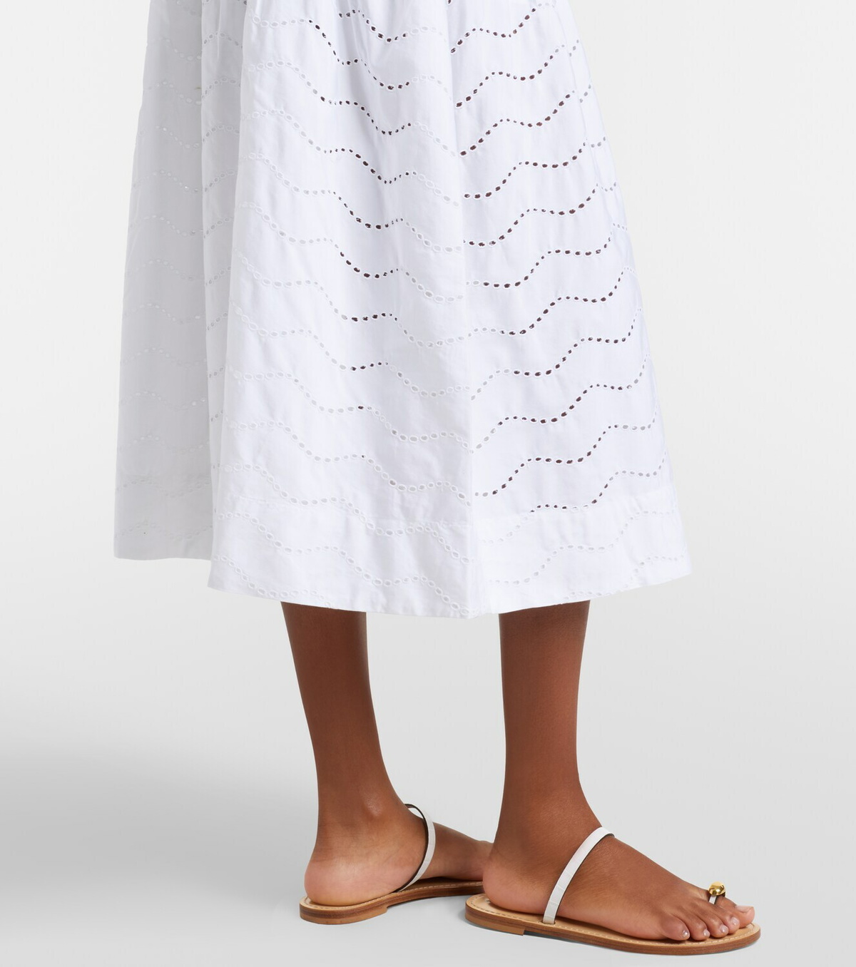 Polo Ralph Lauren Broderie anglaise cotton midi skirt