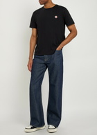 AN-Y1 Logo-embroidered Cotton T-shirt Black