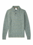 Paul Smith - Striped Wool Polo Shirt - Blue