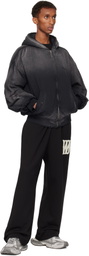 We11done Black Bomber Zip-up Hoodie