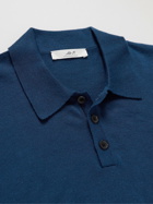 Mr P. - Cashmere and Silk-Blend Polo Shirt - Blue