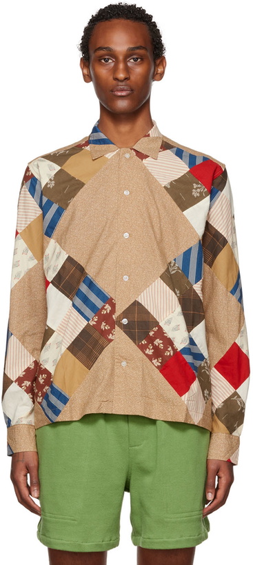 Photo: Bode Brown Pony Calico Quilt Shirt