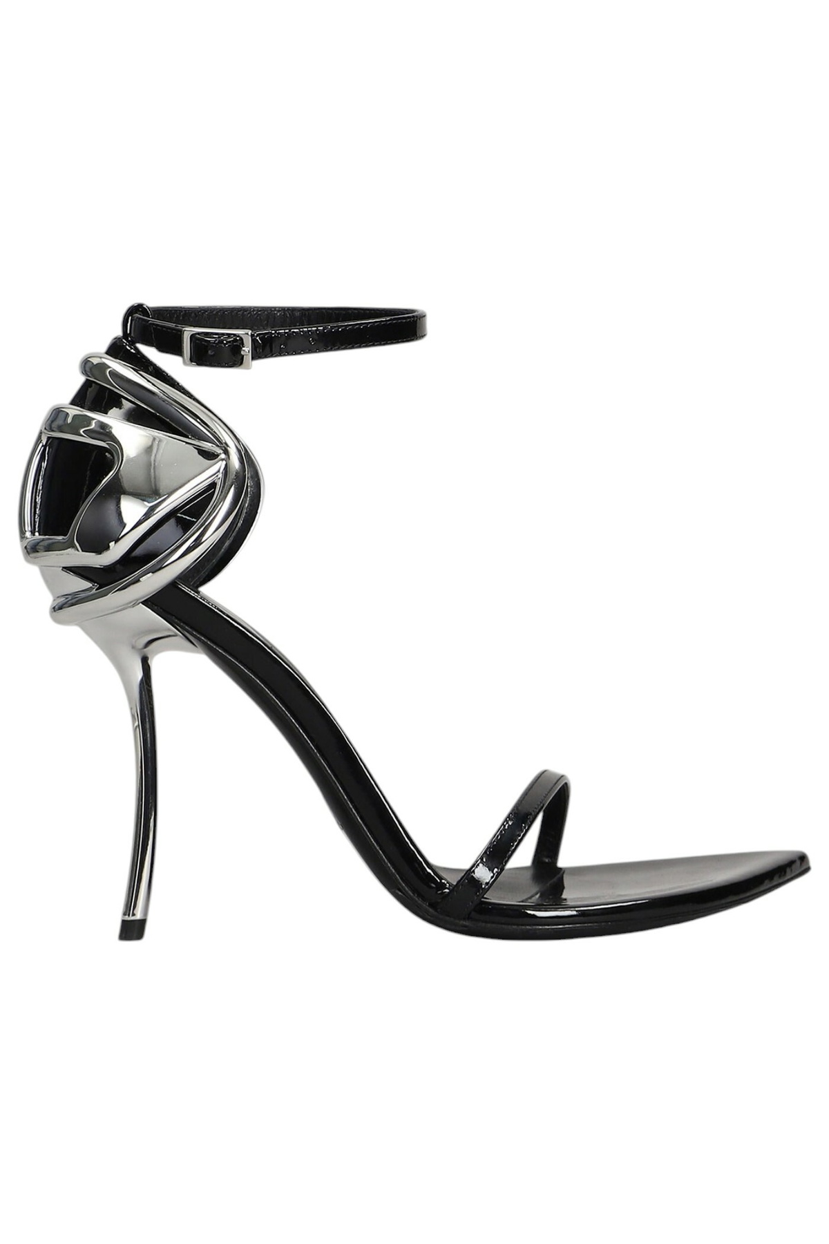 靴 DIESEL Y03071 23cm SA-PAMELA H BLACK Diesel Black Sa-Pamela H Heeled Sandals Diesel