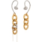 Sacai Gold and Silver Chain Earrings