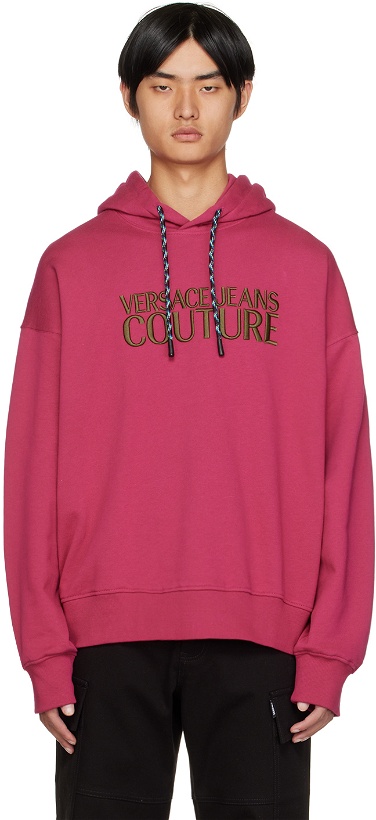 Photo: Versace Jeans Couture Pink Drawstring Hoodie
