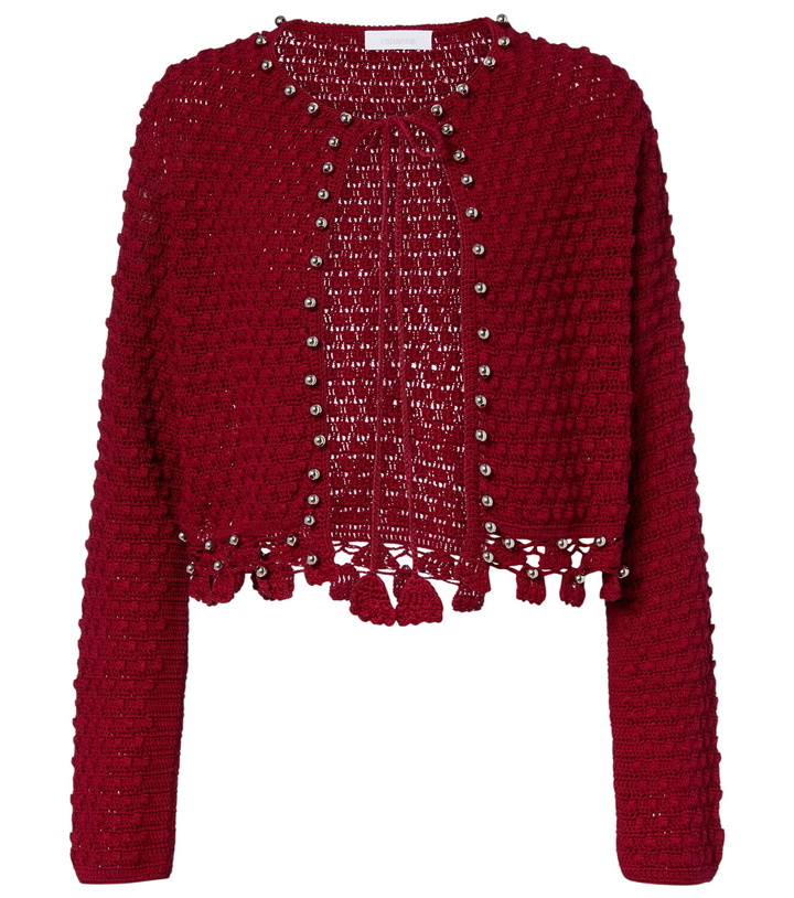 Photo: Rabanne Studded crochet cotton cardigan