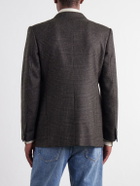 Husbands - Double-Breasted Prince Of Wales Merino Wool-Twill Blazer - Brown