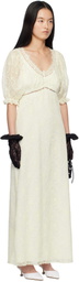 Anna Sui Off-White Poppy Embroidered Maxi Dress