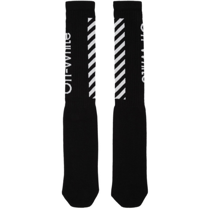 Photo: Off-White Black and White Diagonal Socks