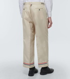 Thom Browne - Tricolor straight cotton-blend pants