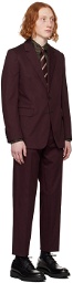 Dries Van Noten Burgundy Soft Constructed Suit
