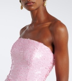 Costarellos Harlee floral-appliqué sequined cocktail dress