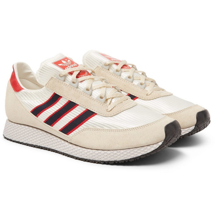 Photo: adidas Originals - Glenbuck SPZL Leather-Trimmed Suede and Satin Sneakers - Men - Neutral