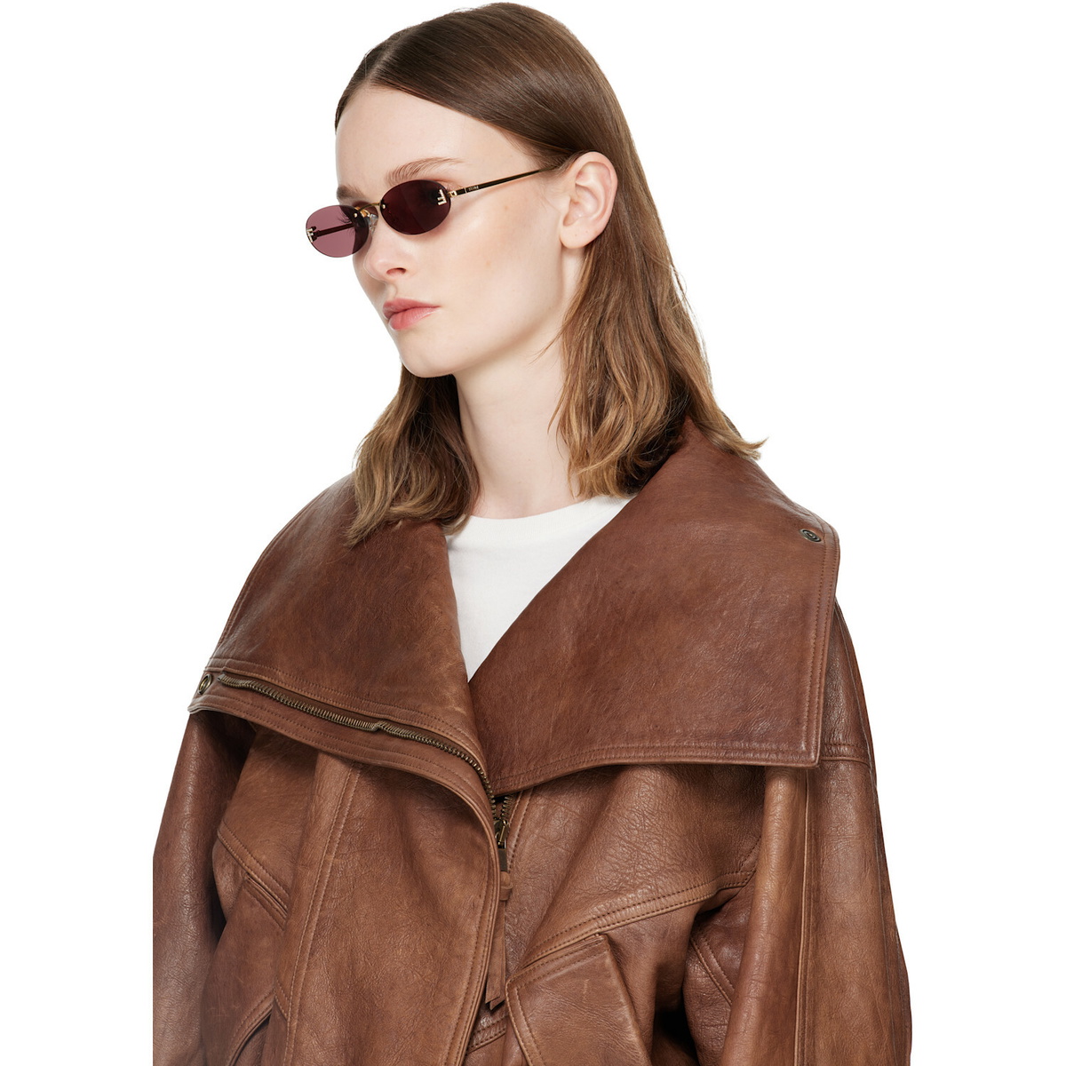 Fendi Gold 'Fendi First' Crystal Sunglasses
