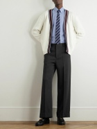 Valentino Garavani - Straight-Leg Grain de Poudre Virgin Wool Trousers - Gray