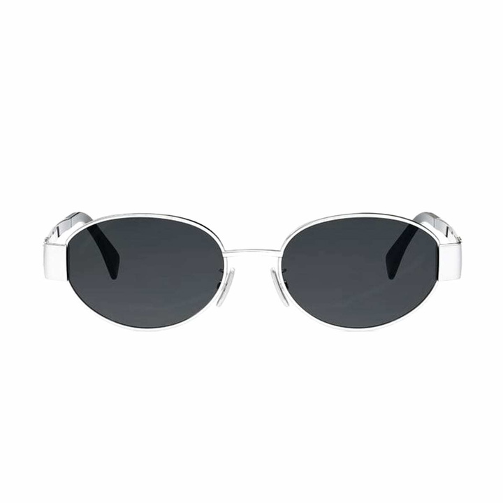 Photo: Celine Cl40235u Metal Triomphe 16a Silver Sunglasses