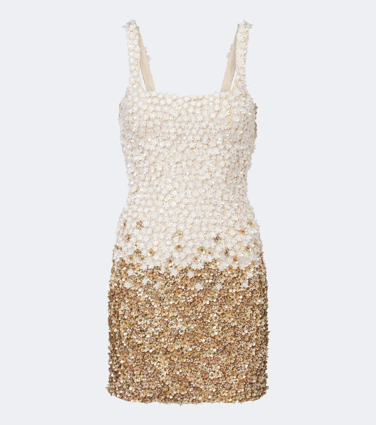 Là Fuori Embellished floral silk minidress