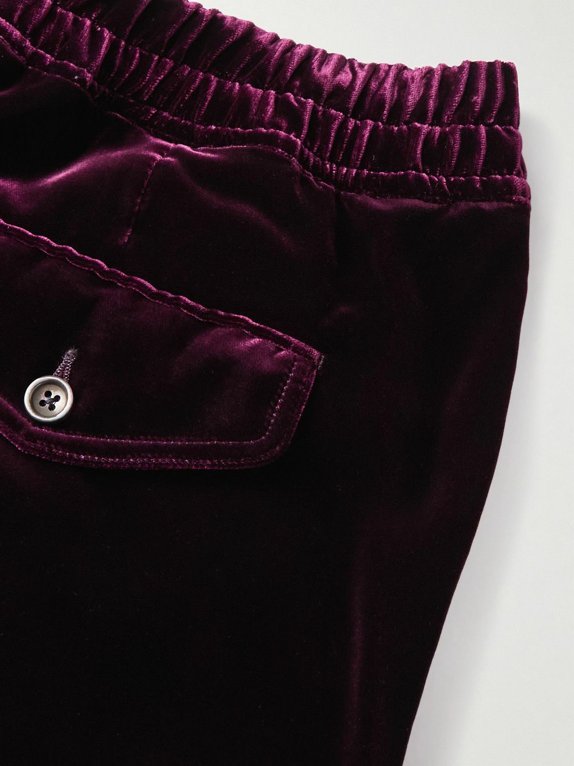 TOM FORD - Straight-Leg Pleated Velvet Sweatpants - Purple TOM FORD