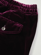 TOM FORD - Straight-Leg Pleated Velvet Sweatpants - Purple