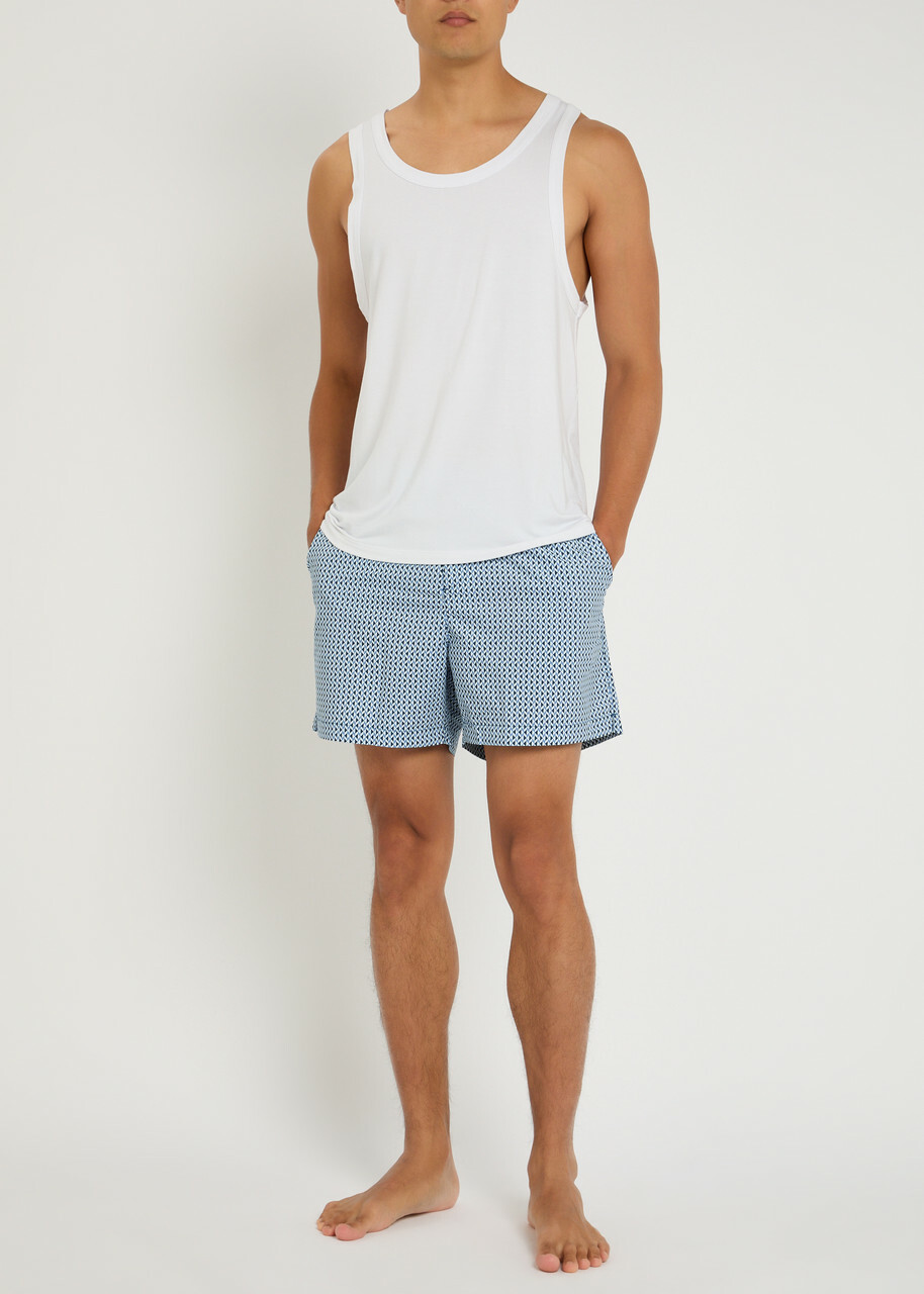 Gusari The Deia Printed Shell Swim Shorts Blue