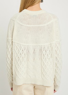 Akyn Peace Cable-knit Merino Wool-blend Jumper Ivory
