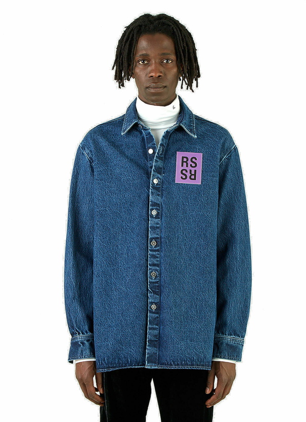 Photo: Logo-Patch Denim Shirt in Blue