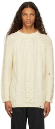 Maison Margiela Off-White Reverse Cable Knit Sweater