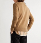 Burberry - Slim-Fit Logo-Embroidered Cashmere Sweater - Brown