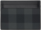 Burberry Gray & Black Check Card Holder