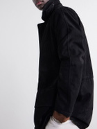 J. Mueser - Panelled Corduroy-Trimmed Suede Jacket - Black