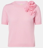 Jardin des Orangers Floral-appliqué wool and cashmere sweater