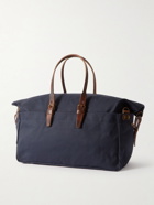 BLEU DE CHAUFFE - Leather-Trimmed Cotton-Canvas Weekend Bag