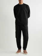 Zegna - Tapered Cotton-Blend Jersey Cargo Sweatpants - Black