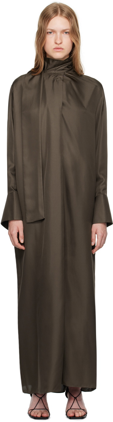 knee length dresses for ladies Kaliza Scarf-Print Midi Dress in Light Green Pistachio Multi main image 1