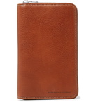 Brunello Cucinelli - Full-Grain Leather Zip-Around Travel Wallet - Brown