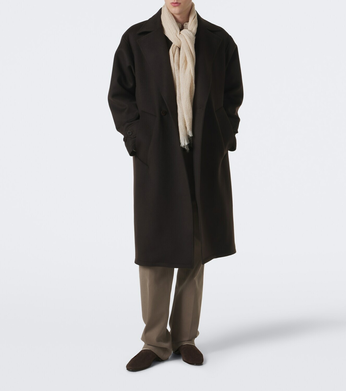 Stòffa Fringed cashmere and linen scarf